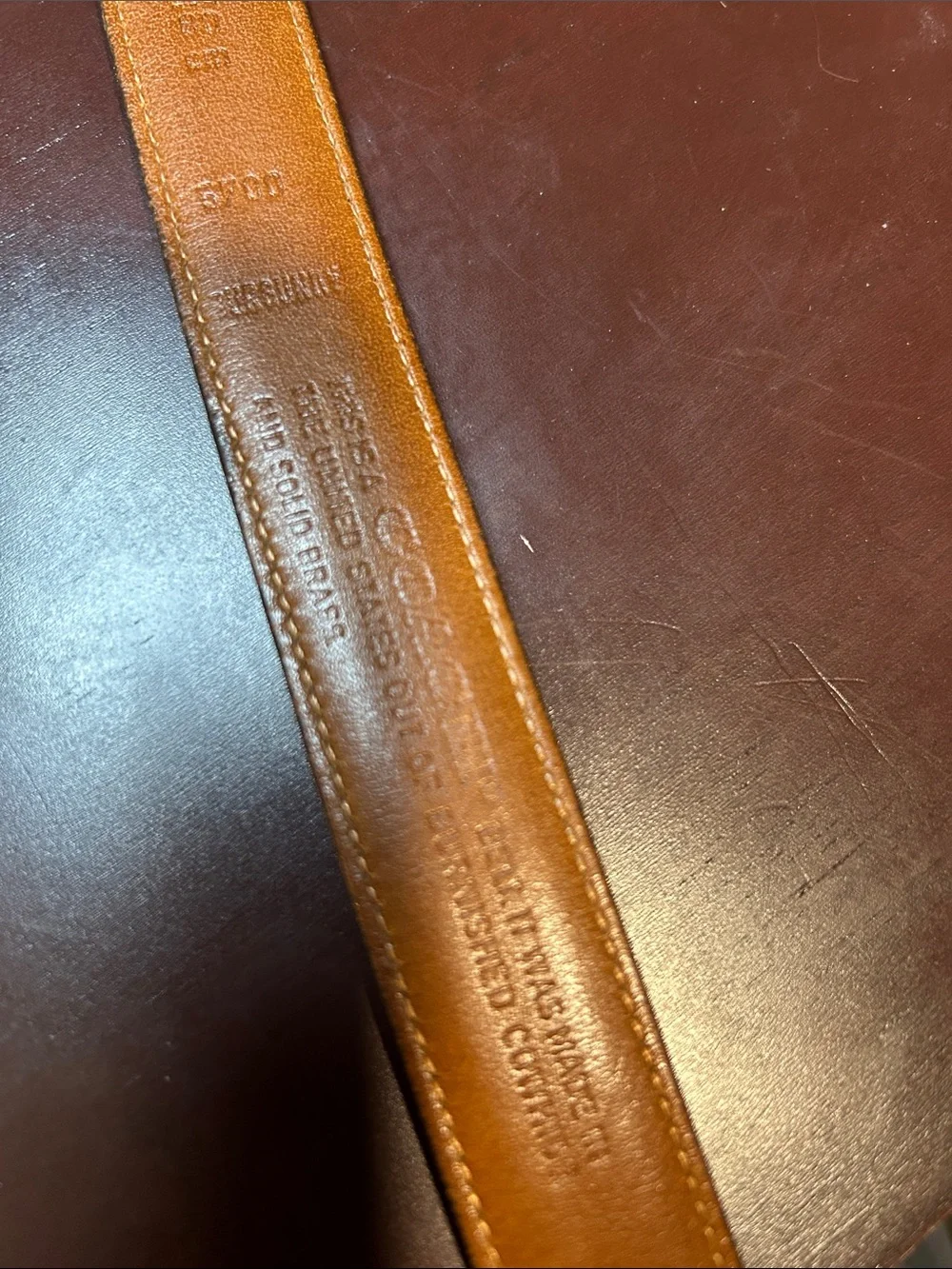Vintage Coach Burgundy Belt